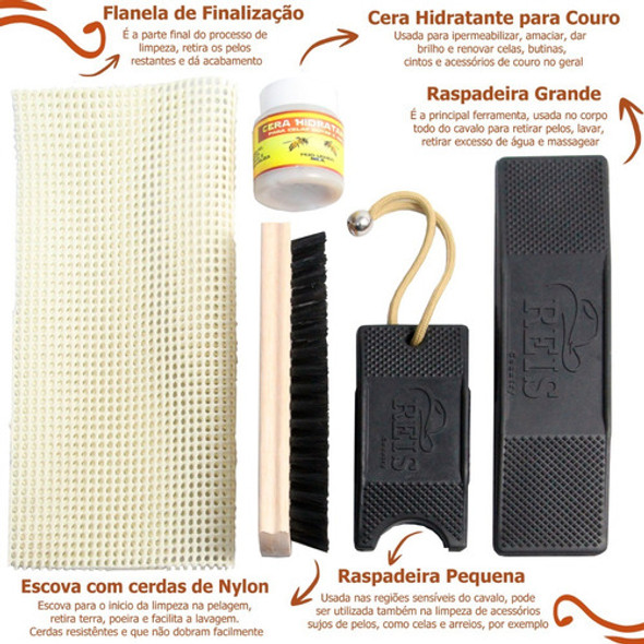 Kit Raspadeira De Borracha Para Cavalo Promoção 1