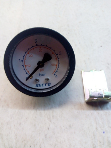 Manometro Micro, 0-60 Psi, 0-4 Bar, Con Accesorios 0