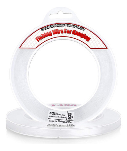 Alambre De Pesca Invisible Claro 200m Resistente A 19kg 0