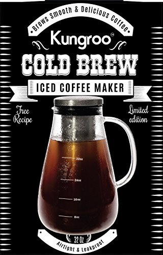 Jarra Cafetera Helada De Vidrio Hermético, 1 Cuarto De... 0