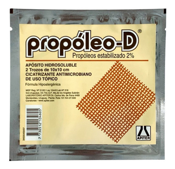 Apósito Propoleo-d Toallitas De Propóleo 10x10 X 2 Apositos 0