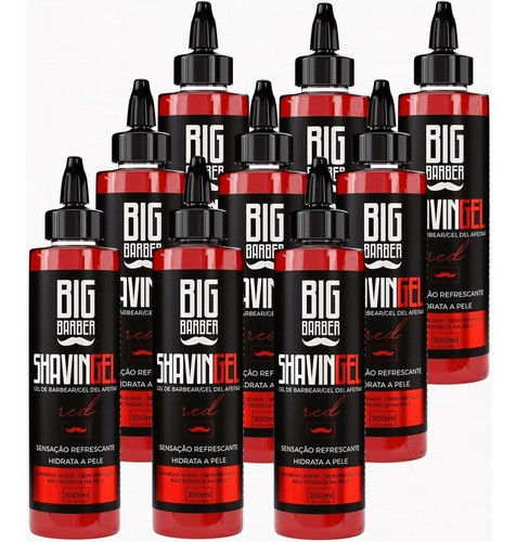Shaving Gel Barbear Bisnaga Big Barber Red Pacote 9 Unidades 0