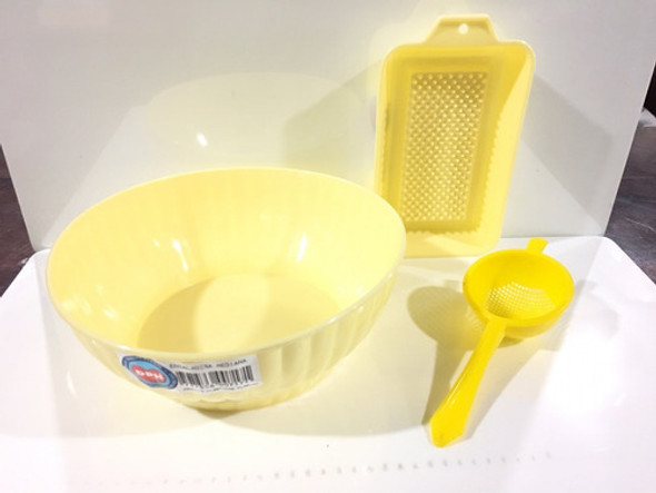 Set De Cocina Plastico 3 Piezas Rallador De Manzana /colores 1