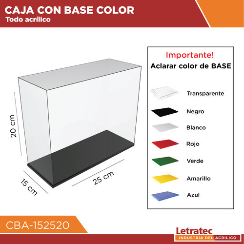 Caja Acrílica Con Base, Vitrina P/ Coleccionables Cba-152520 1