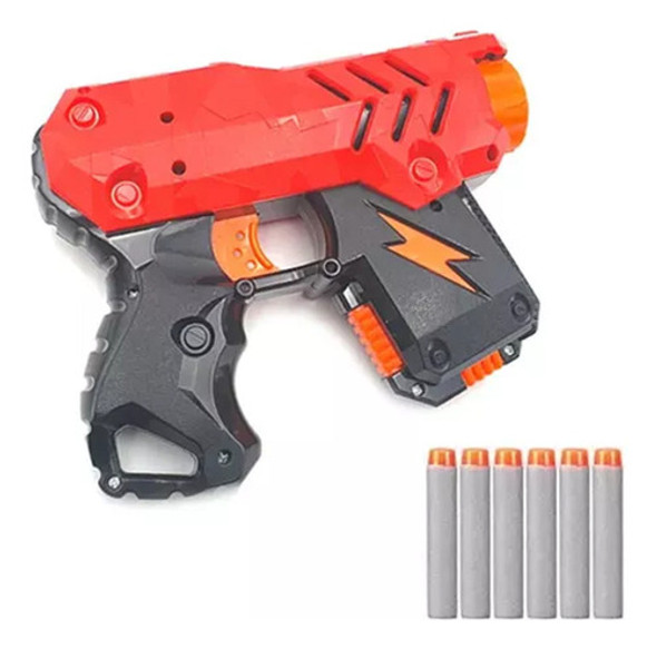 Pistola Lança Dardos Soft Bullet Hunter Vermelha 18cm 575 0