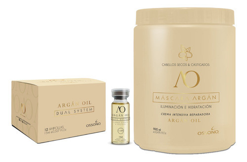 Kit Ossono Argán Reparación Mascara 1kg + Ampollas 15ml 0