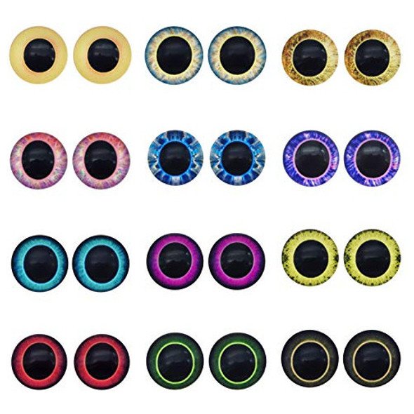 Ojos De Cristal Round Gemas De Vidrio P/artesania 20pares 0