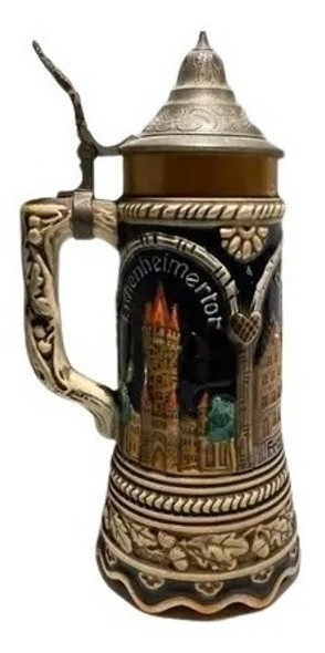 Antiguo Tankard Suizo Original Con Sello Musical 0