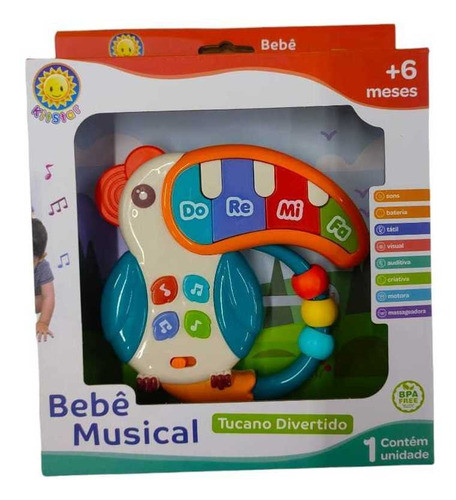 Brinquedo Musical C/ Luz E Som Tucano Divertido Kistar 6+m 1