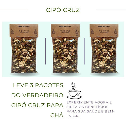 3 Pacotes Chá De Cipó Cruz | Verdadeira Pariri | 100% Pura 1