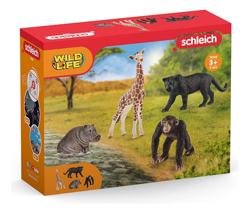 Juego De Animales Salvajes Schleich Para Niños, 4 Piezas 1