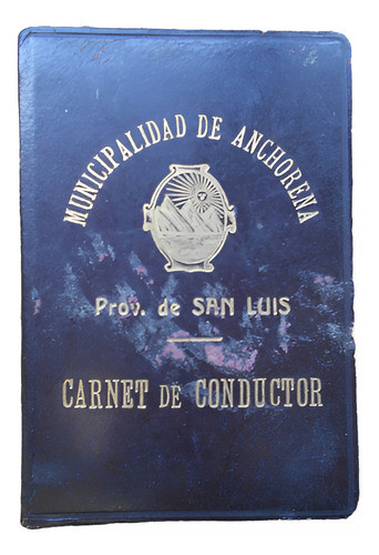 Carnet Antiguo Conductor San Luis 1938 0