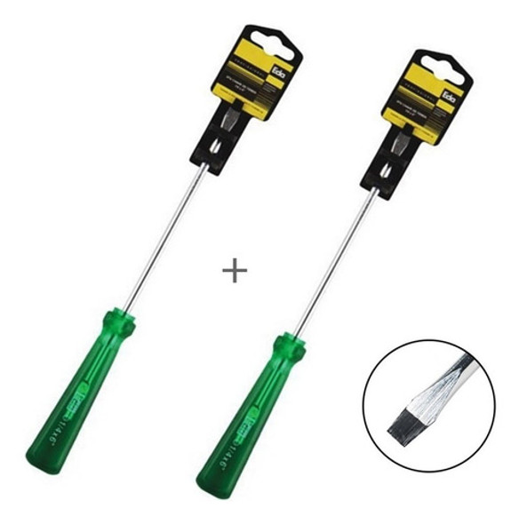 Kit Chave De Fenda 1/4 X 8'' Em Aço Cromo Vanadio 0