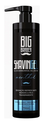 Shaving Gel De Barbear Big Barber 750ml Menthol Pezinho 3 Un 1