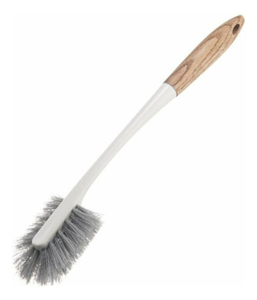 Cepillo Nordico Blanco Con Mango De Madera 0