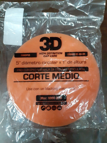 3d Pad Espuma Corte Medio 5'' Naranja 1
