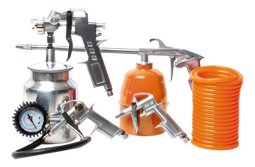 Kit Compresor Aire Lusqtoff 5 Piezas Pintar Set Aa-5000k 0