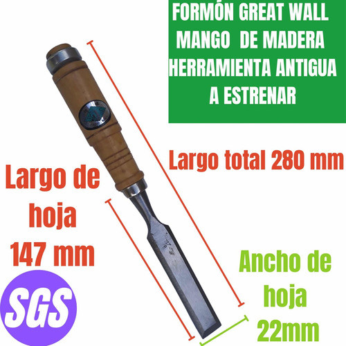 Formón Para Madera Great Wall 1/8 Antiguo La Plata Sgs 1