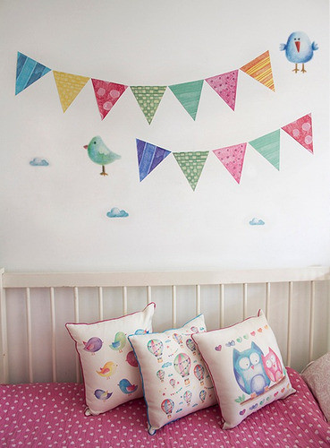 Vinilo Decorativo Infantiles Adhesivos  Banderín Linda Wall 1