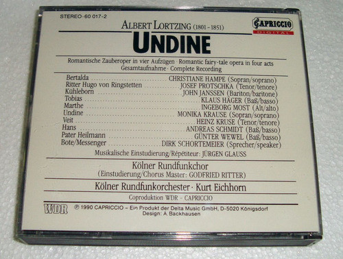 Albert Lortzing Undine Rundfunkchor Doble Cd / Kktus 1