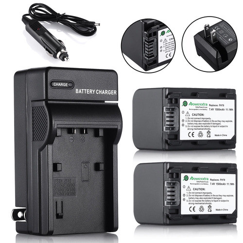 Baterías Np-fh70 De 2pcs + Cargador Para Sony Np-fh70 Np-fh6 0