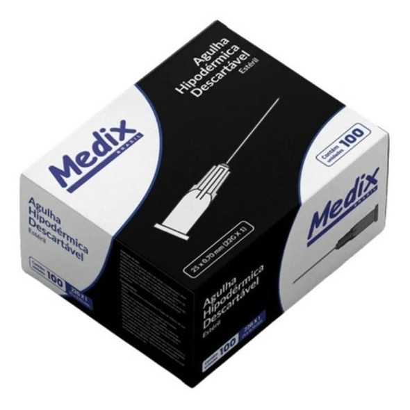 Agulha Descartável HiPodérmica 25x7 Cx C/100 - Medix 0