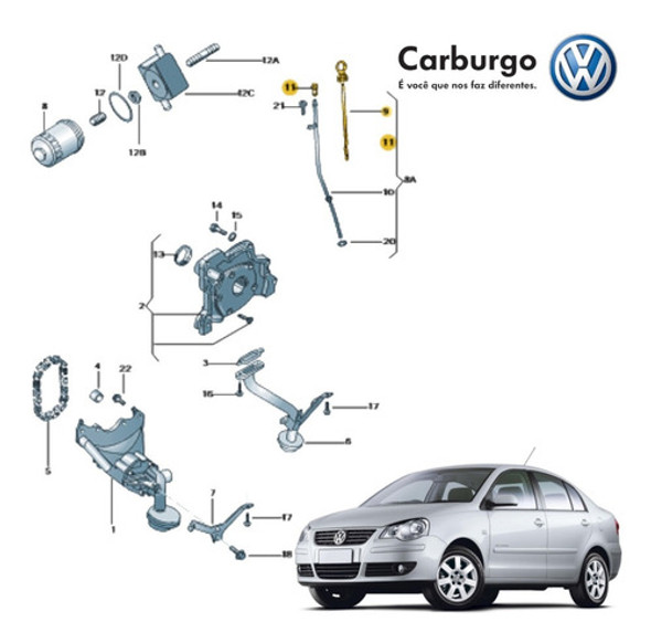 Vareta + Guia Medidor Oleo Gol Voyage Fox Polo Original Vw 1