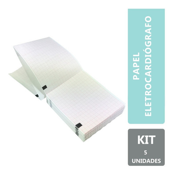 Papel P/ Ecg Mac 400 80mm X 90m 280 Folhas Kit C/05 Unidades 1
