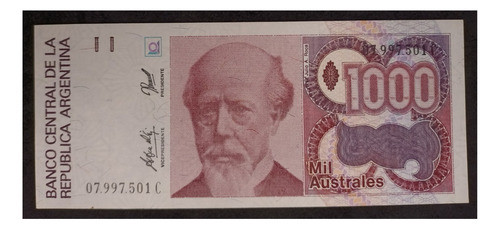 Argentina 1000 Australes 1991 Serie C Sc Bot 2862 0