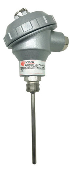 Termopar Pt100 3 Fios Haste 250mm C/ Rosca 1/2 Bsp Cabeçote 0