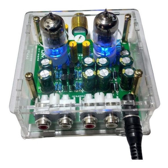 Preamplificador Valvular 6j2 Estereo Con Gabinete + Fuente 1