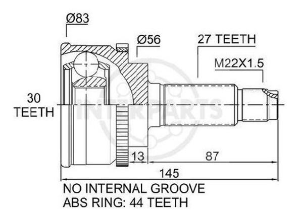 Homocinetica Subaru Forester 4x2  C/abs   27/30 Estrias 1