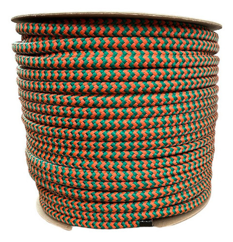 Soga Polipropileno Trenzada 10mm X 100 Naranja Y Verde Esmer 0