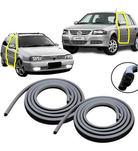 Jogo Borracha Vedação 2 Portas Gol Parati Saveiro Bola Cinza 0