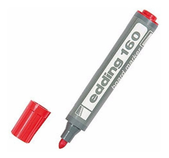 Marcador Edding 160 Fibron Para Pizarra Punta Redonda Rojo 1