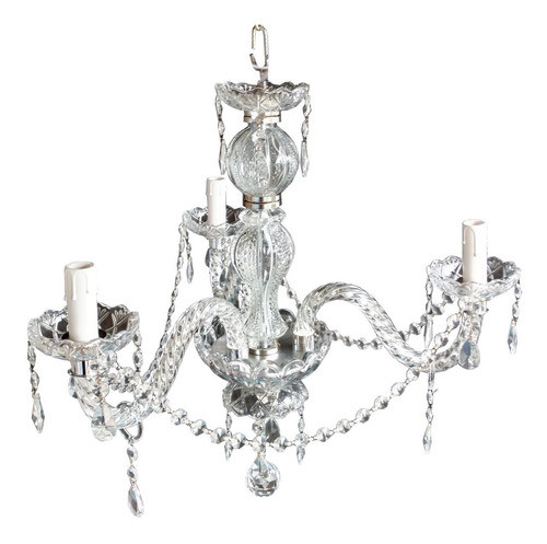 Araña De Vidrio 3 Luces Con Caireles!!!oferta Luz Led!! 0
