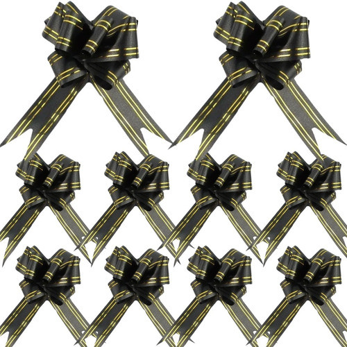 Laço Pronto 12x220mm Laço P/ Presente Preto C/ 200 Unid 0