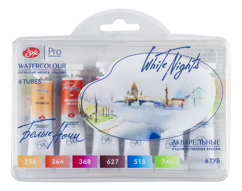 Conjunto Aquarela White Nights Botanic Sketch 6 Tubos 10ml 0