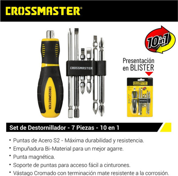 Set Destornillador 7 Piezas 10 En 1 Crossmaster 9940962.8 1