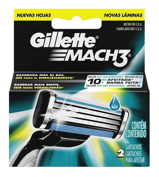 Gillete Mach3 Cartuchos Para Afeitar X 2 Cartuchos 0