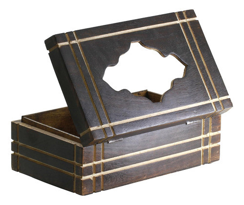 Caja Madera Rectangular Dispensador Tejido  Tenedor 1