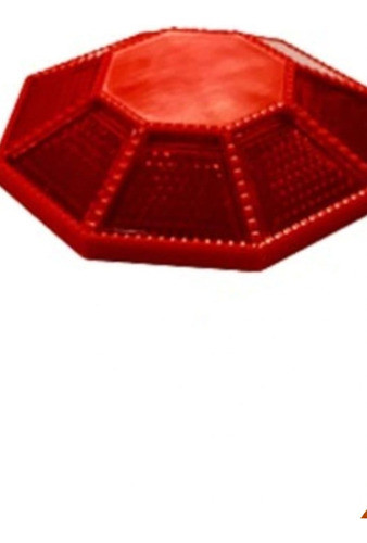 Tacha Plástica Octogonal Roja 0
