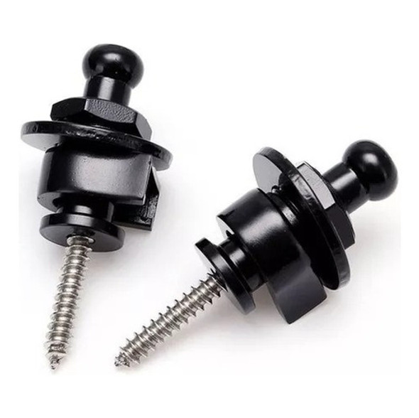 2 Straplock De Guitarra Trava P/ Correia Preto Ronsani 0