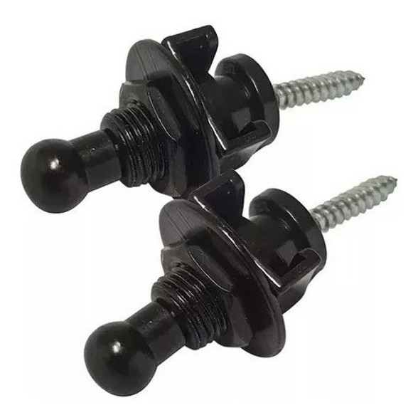 2 Straplock De Guitarra Trava P/ Correia Preto Ronsani 1