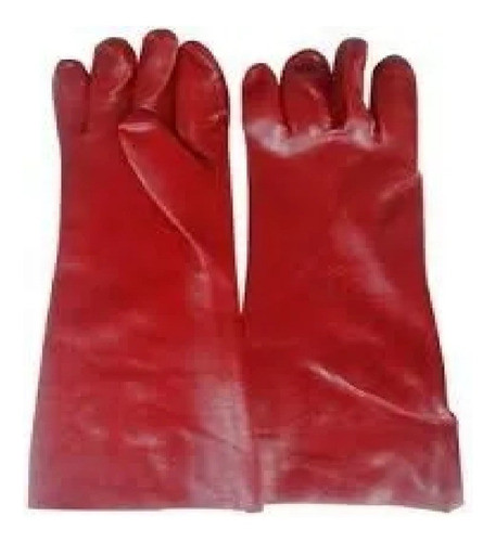 Guante De Goma Pvc Rojo De 40cm De Largo - Tyt 0