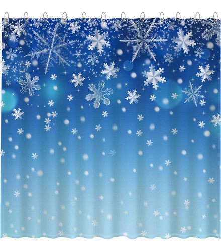 Conjunto De Cortina De Chuveiro De Floco De Neve De Inverno 0