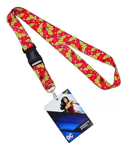 Lanyard Wonder Woman Logo Llavero Cinta Dc Comics Oficial 0