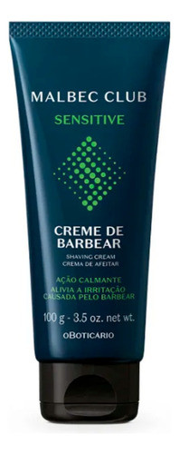 O Boticario Malbec Club Sensitive Creme Para Barbear 100g 0