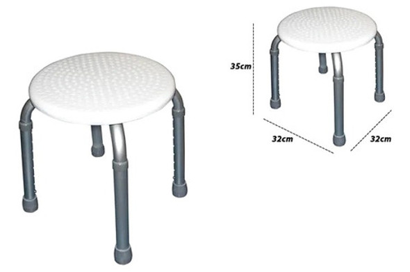 Banco De Ducha Aluminio Redondo Para Baño Altura Regulable 1