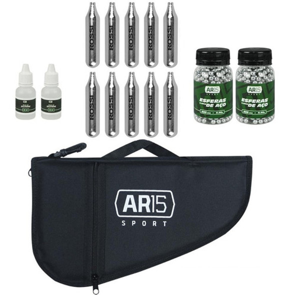 Capa Ar15 Sport +cilindro Barato 10 Co2 12g Rossi Airsoft 0